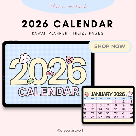 Calendrier Kawaii 2026